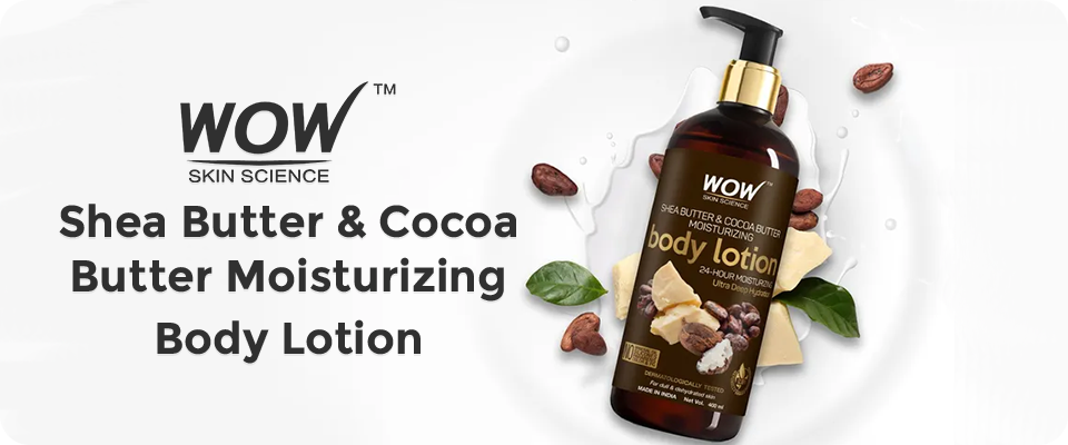 WOW Skin Science Shea Butter Cocoa Butter Moisturizing Body Lotion