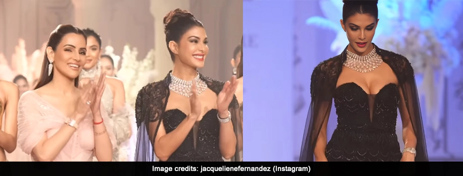 Jacqueline Fernandez Slays in Black Gown at Indian Couture Week 2024