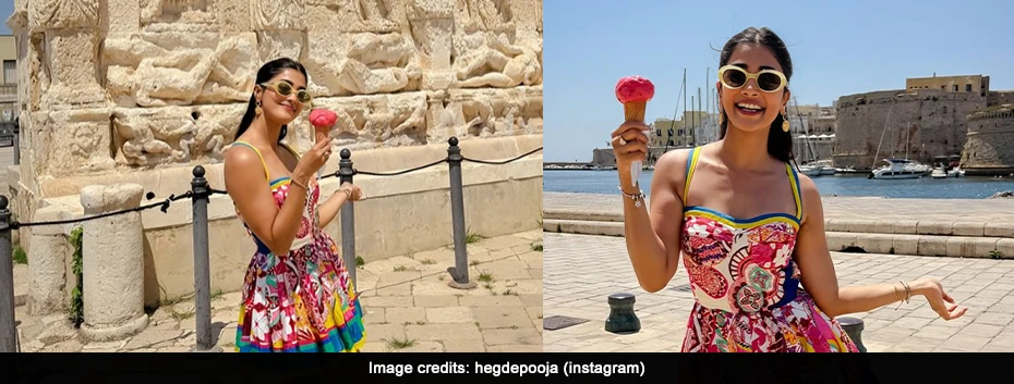 Pooja Hegde Shines in Pop-colored Mini Dress